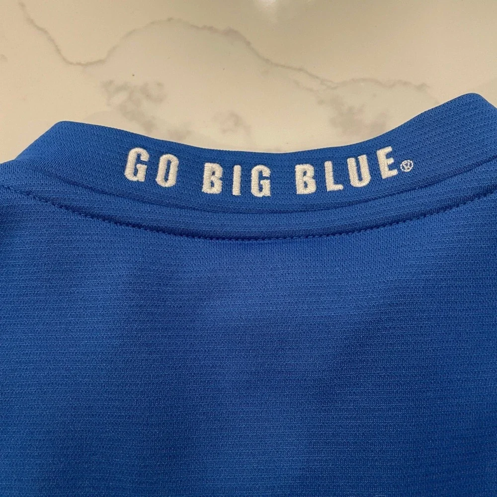 Nike Kentucky Wildcats Mens Medium Dri-FIT Quarter Zip Pullover Blue Black UK